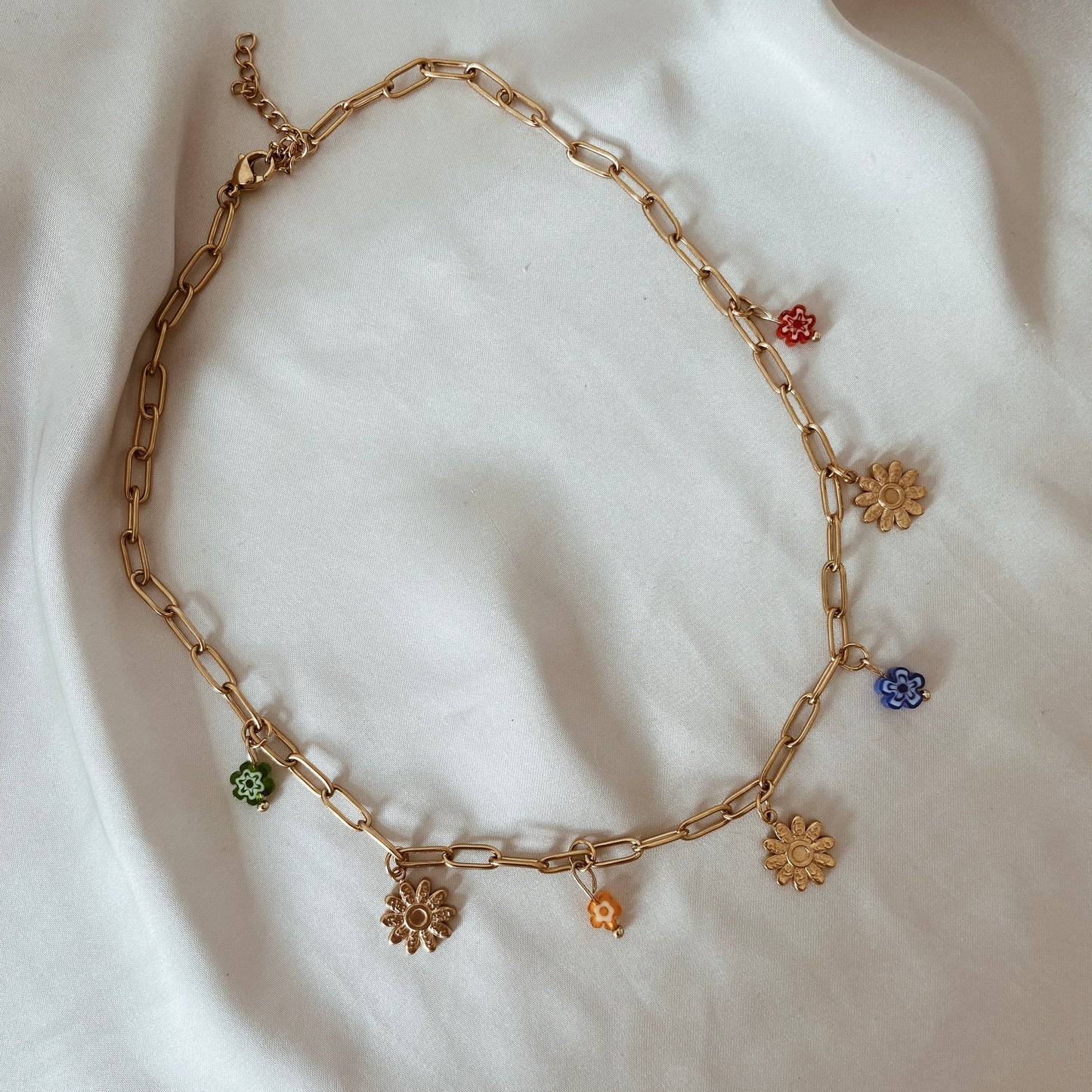 Millefiori flower necklace