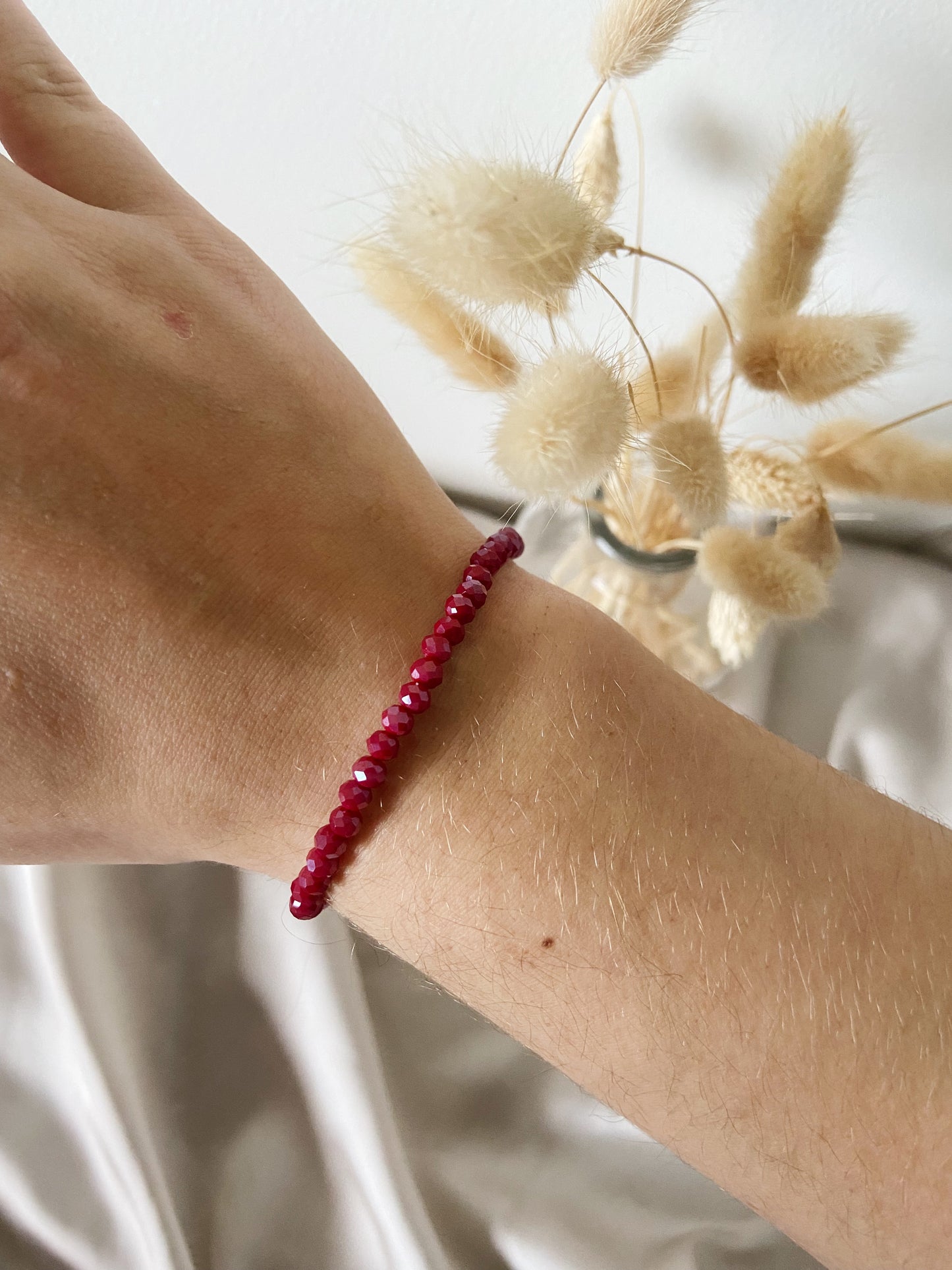 Burgundy facet bracelet