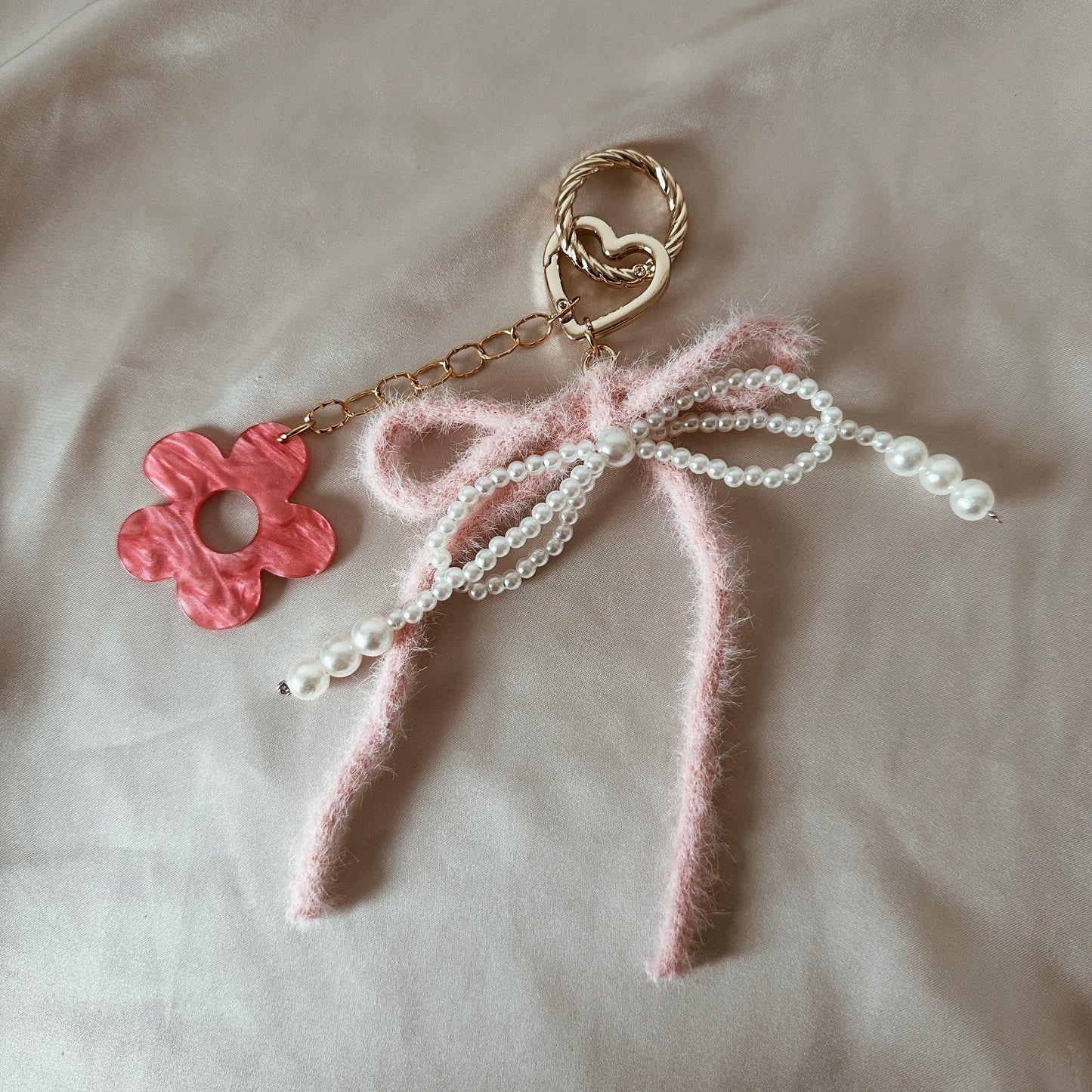 Bag charm - cute pink bow