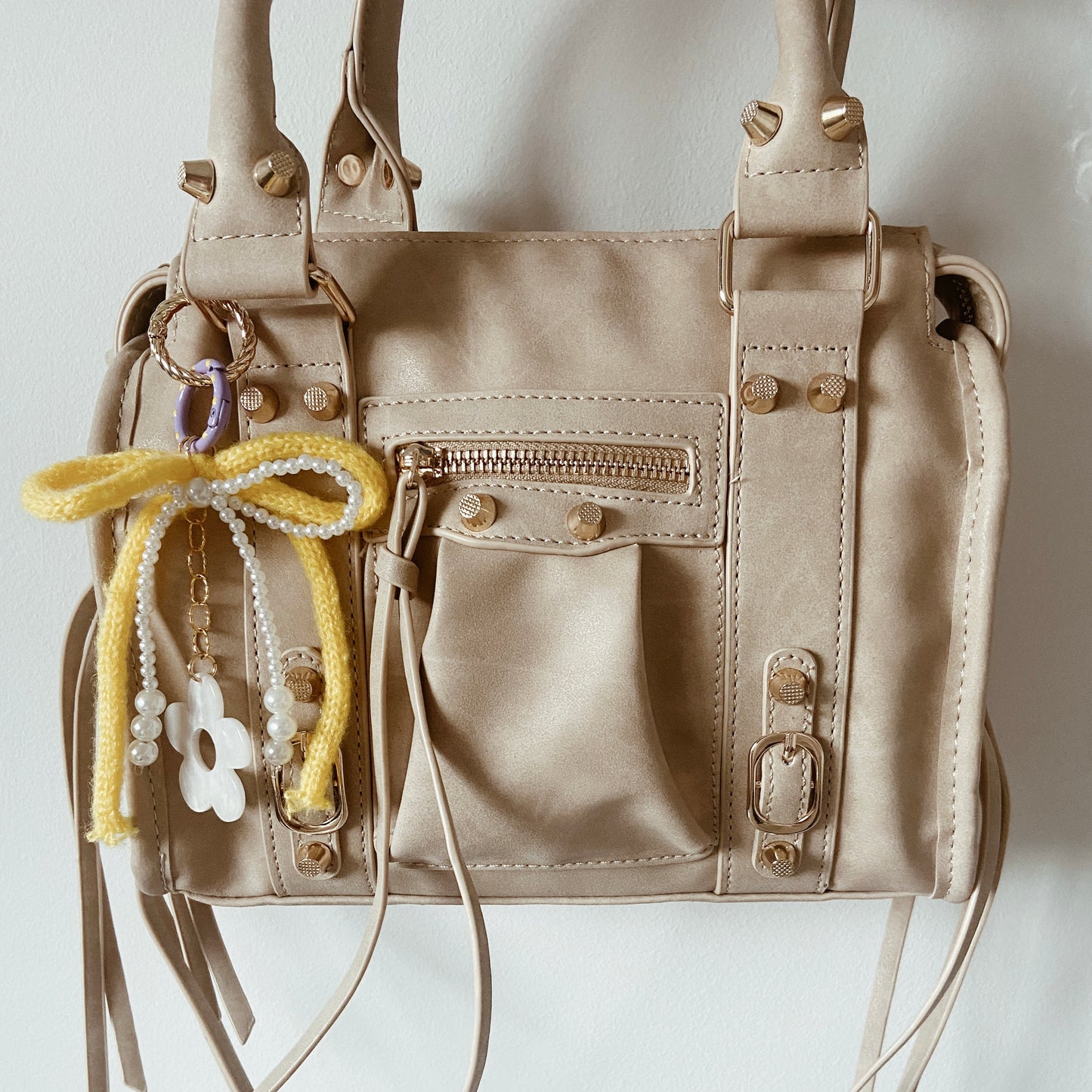 Bag charm - yellow bow