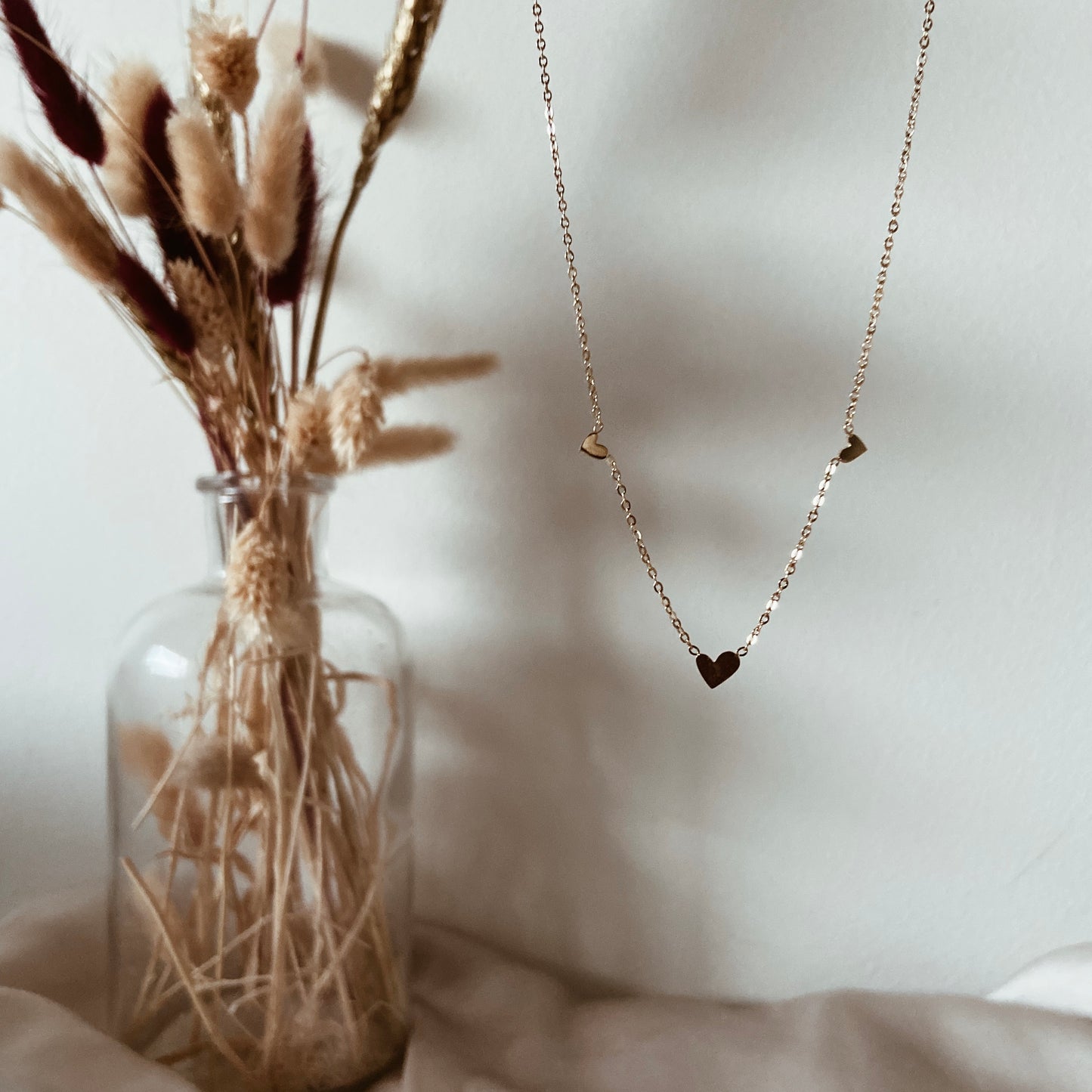 Multiple small heart necklace