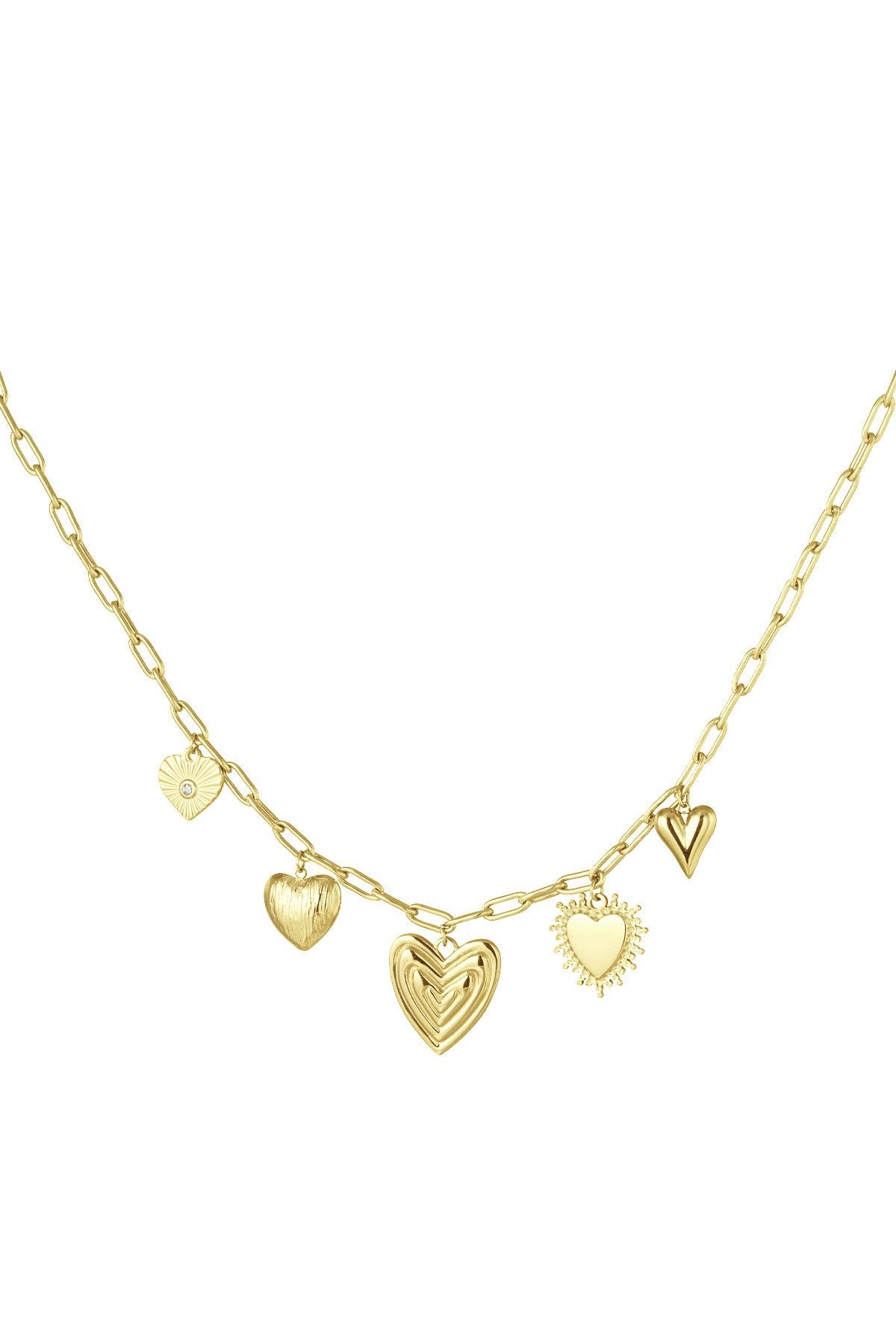 Multiple statement heart necklace