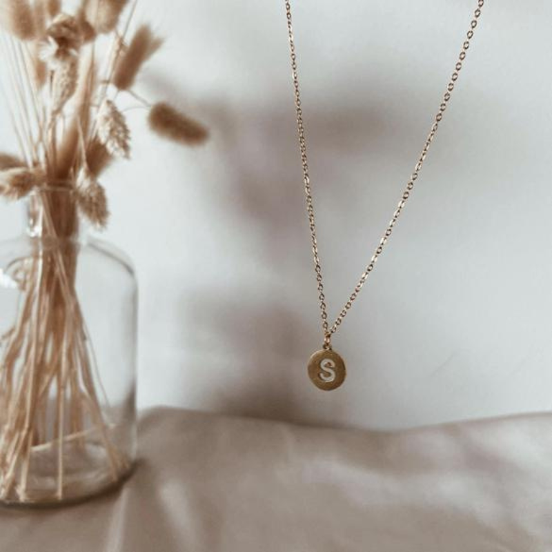 Initial Round Necklace