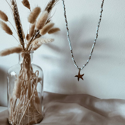 Blue starfish necklace