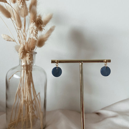 Blue circle earrings