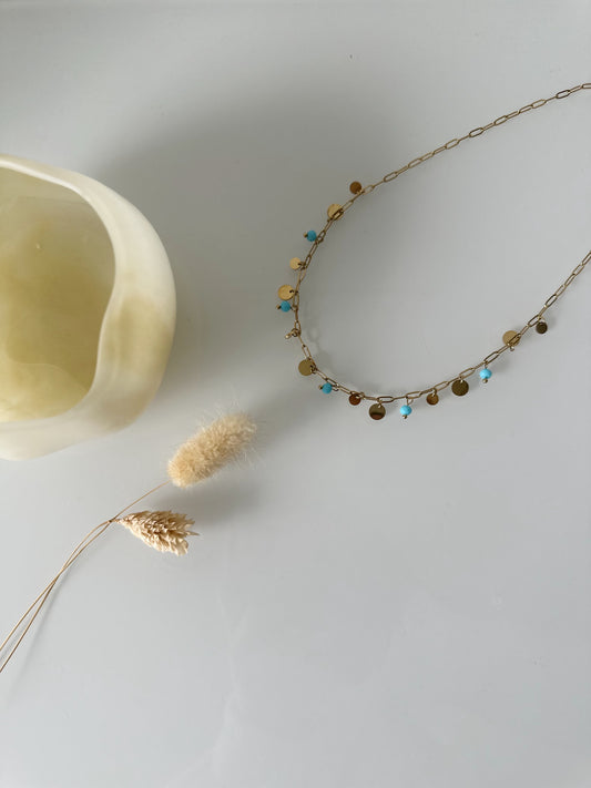 Blue facet necklace