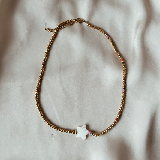 Pearl star necklace