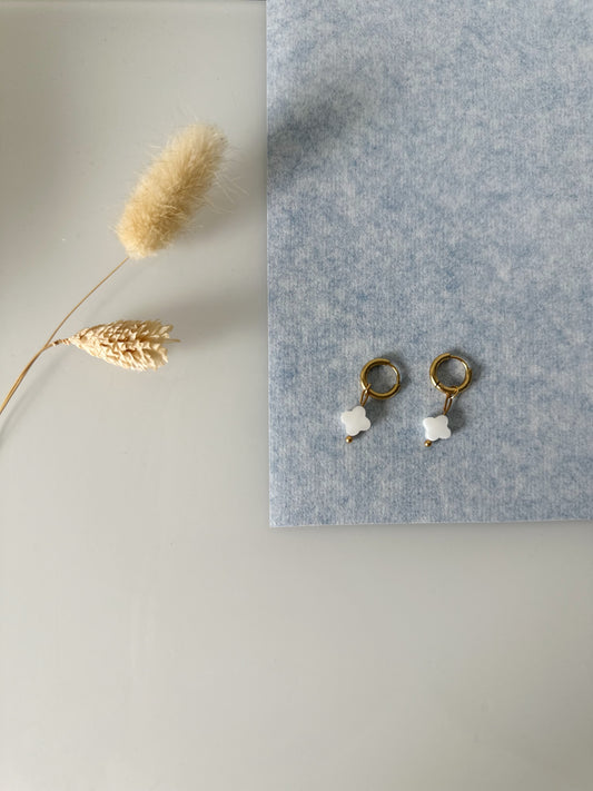 White clover earrings