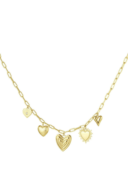 Multiple statement heart necklace