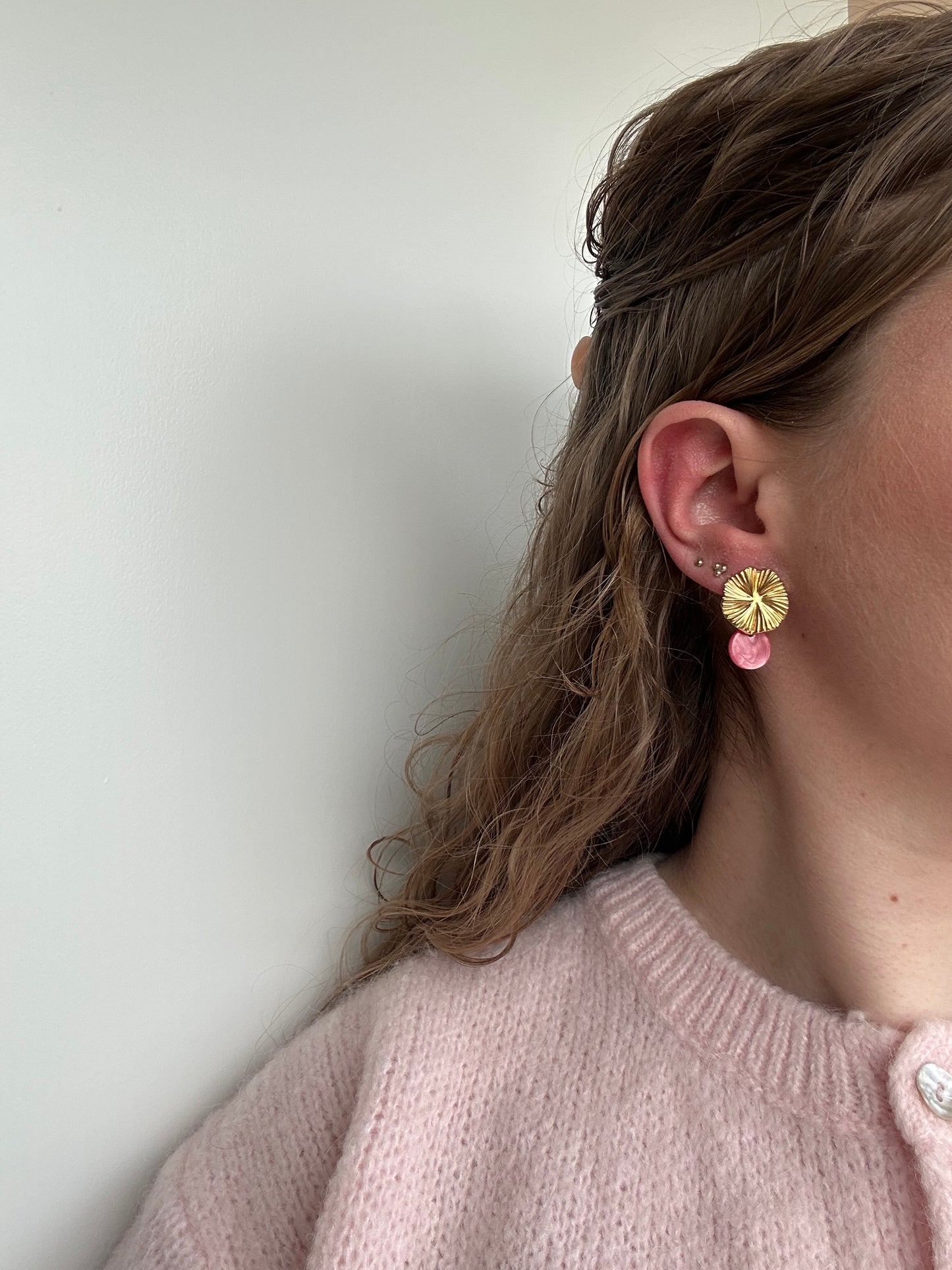Statement blush earrings