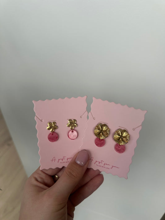 Statement blush earrings